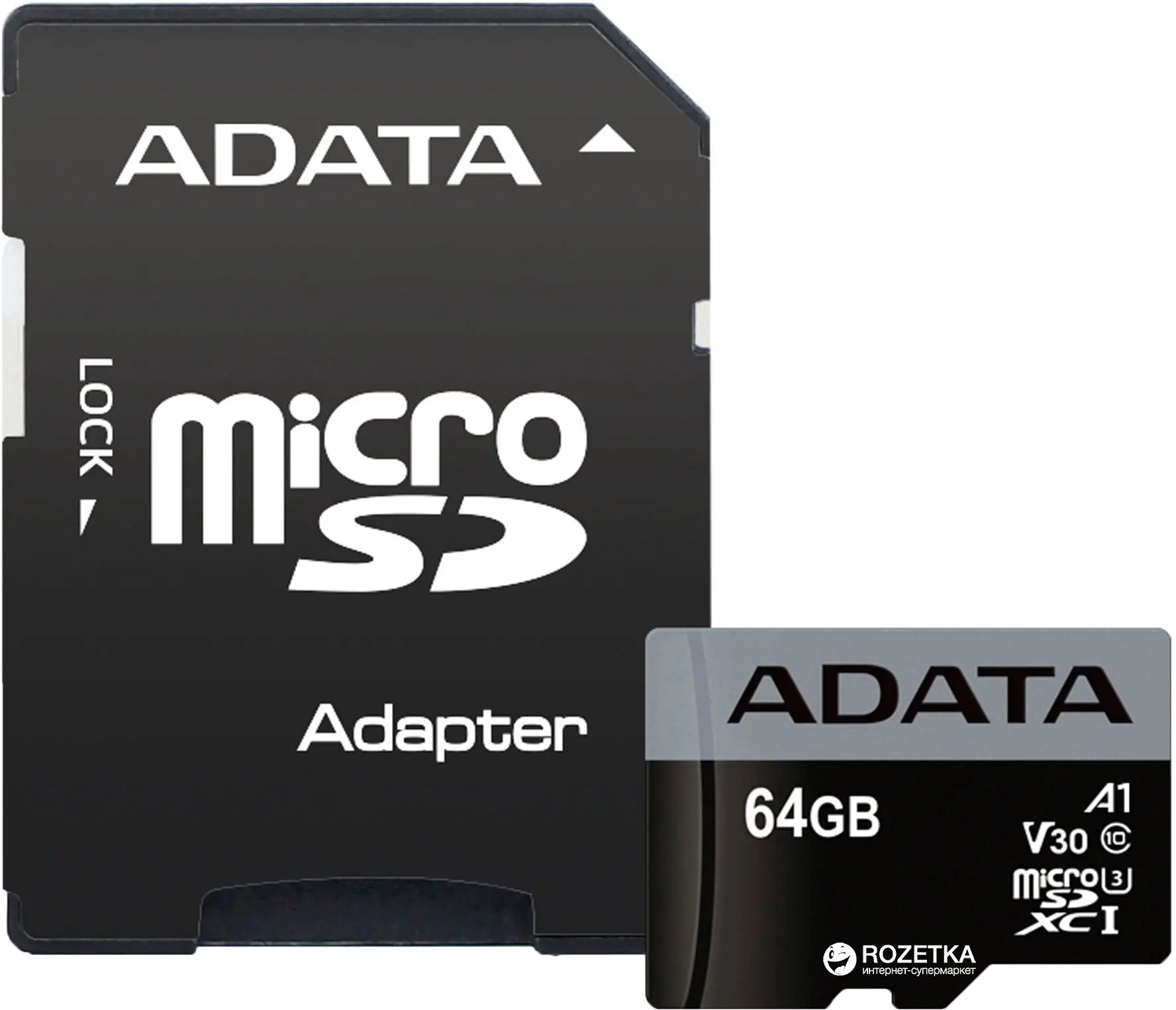 Памет, ADATA 64GB MicroSDXC UHS-I U3 V30S (with adapter)