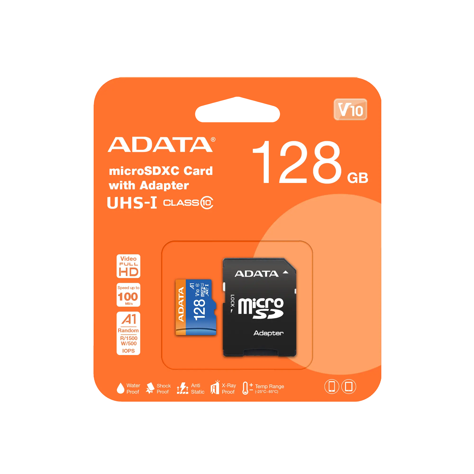 Памет, ADATA 128GB MicroSDXC UHS-I CLASS 10 (with adapter) - image 1