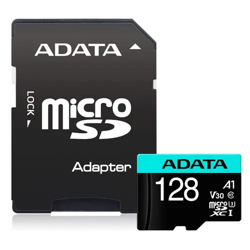 Memorie, ADATA 128GB MicroSDXC UHS-I U3 V30S (cu adaptor) - 1