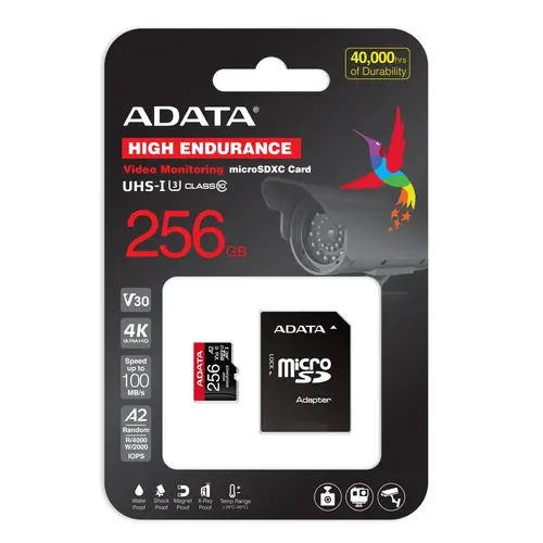 Памет, ADATA 256GB MicroSDXC UHS-I U3 V30S High (with adapter) - image 2