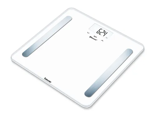 Везна, Beurer BF 600 BF diagnostic bathroom scale in pure white, Weight, body fat, body water, muscle percentage, bone mass, AMR/BMR calorie display; BMI calculation; White illuminated display; Bluetooth; 180 kg / 100 g