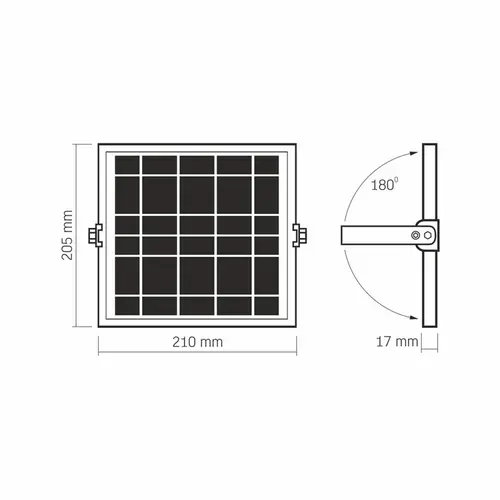 АВТОНОМЕН LED ПРОЖЕКТОР СЪС СОЛАРЕН ПАНЕЛ И ДАТЧИК ЗА ДВИЖЕНИЕ VL-FSO4-205-S 20W/5K VIDEX - image 8