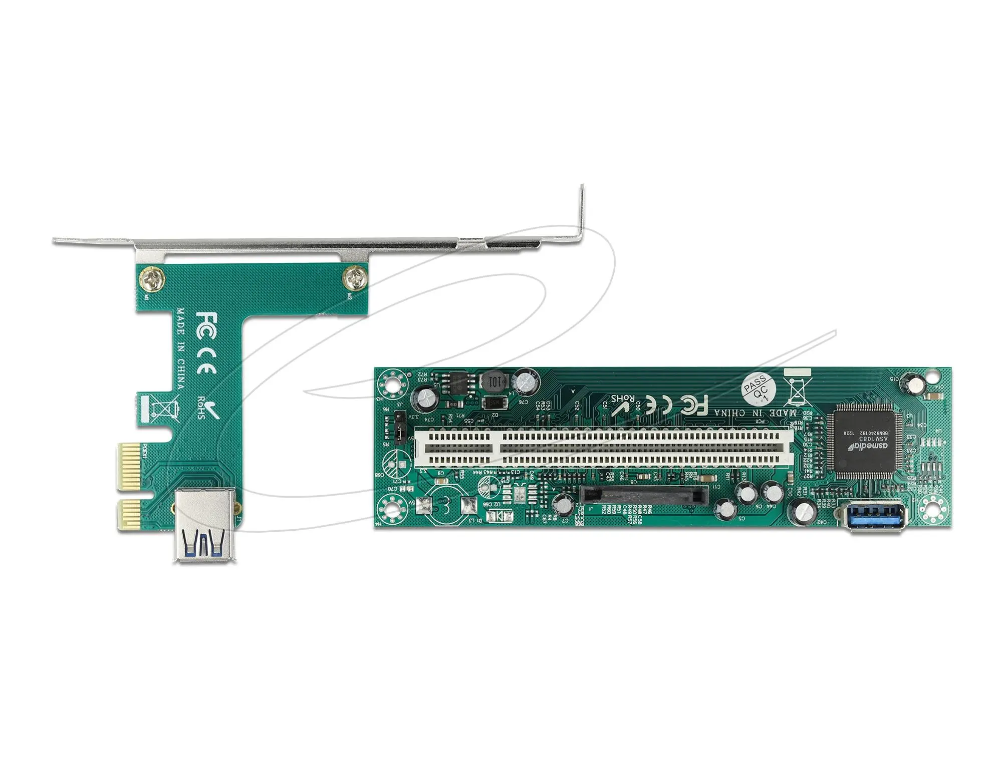 Delock Riser card PCI Express Card x 1 към 1 x PCI 32 Bit Slot с кабел 60 cm - image 2