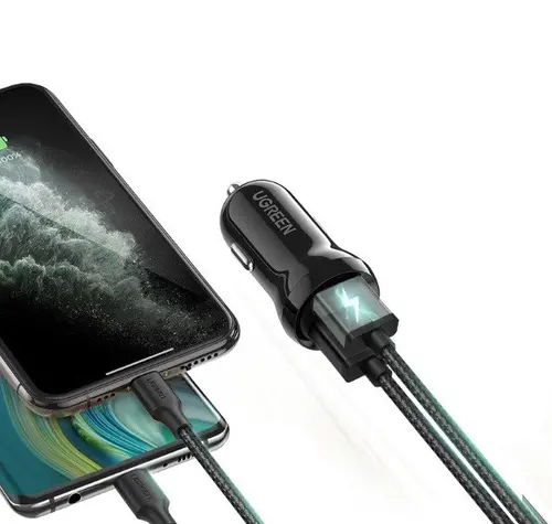 ЗАРЯДНО ЗА КОЛА 2xUSB A,24W UGREEN - ЧЕРЕН - image 2