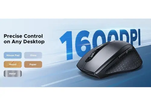 БЕЗЖИЧНА ЕРГОНОМИЧНА МИШКА М511 1600 dpi UGREEN - ЧЕРЕН - image 1