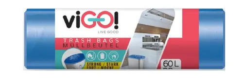 ТОРБИ ЗА СМЕТ BLUE 60L HD 28 БР. VIGO - СИН