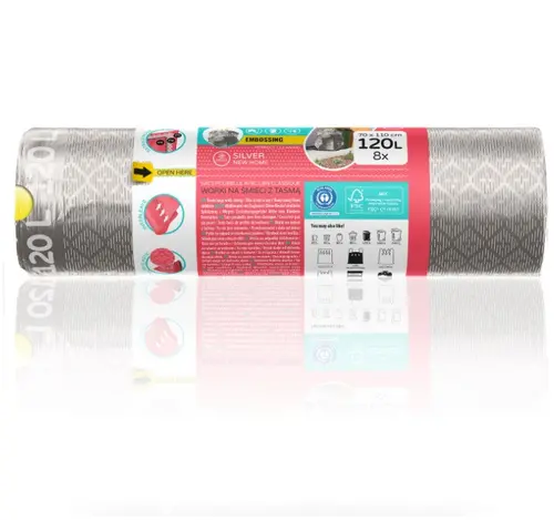 ТОРБИ ЗА СМЕТ SILVER 120L С ВРЪЗКА 8БР. PREMIUM №1 VIGO - image 1