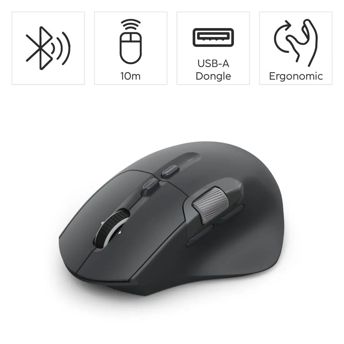 HAMA Мишка „WM-900“ мултифункционална, ергономична, Bluetooth, батерия, RGB, черна - image 9