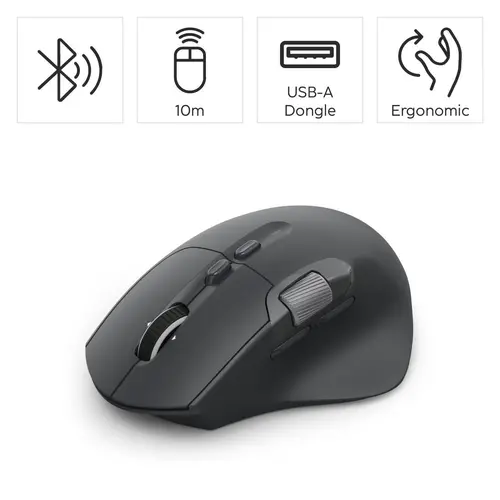 HAMA Мишка „WM-900“ мултифункционална, ергономична, Bluetooth, батерия, RGB, черна - image 9