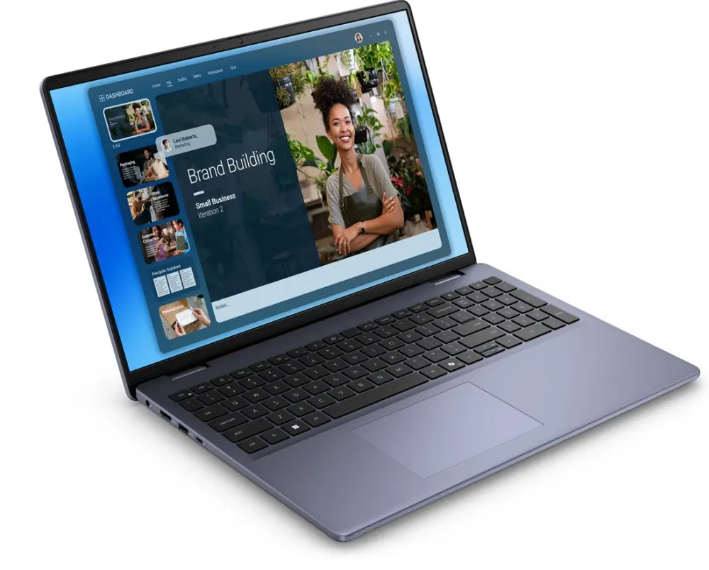 Лаптоп, Dell 16 DC16251, Intel Core 7 150U (10 cores, up to 5.4 GHz), 16.0" FHD+(1920x1200) AG 300nits, 32GB, 2x16GB, DDR5, 5200MT/s, 1TB M.2 PCIe, Intel Graphics, Cam, FPR, Wi-Fi 6E, Backlit Kb, Ubuntu, Silver, Aluminium,3Y BO - image 1