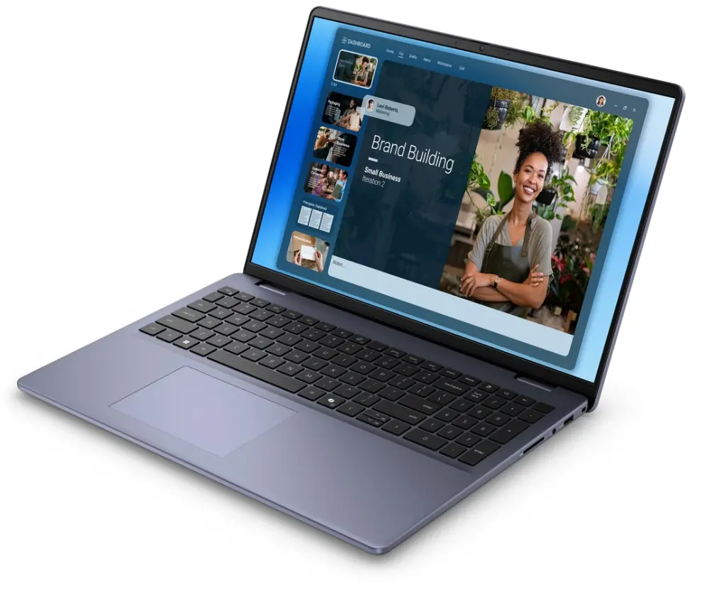 Лаптоп, Dell 16 DC16251, Intel Core 7 150U (10 cores, up to 5.4 GHz), 16.0" FHD+(1920x1200) AG 300nits, 32GB, 2x16GB, DDR5, 5200MT/s, 1TB M.2 PCIe, Intel Graphics, Cam, FPR, Wi-Fi 6E, Backlit Kb, Ubuntu, Silver, Aluminium,3Y BO - image 2