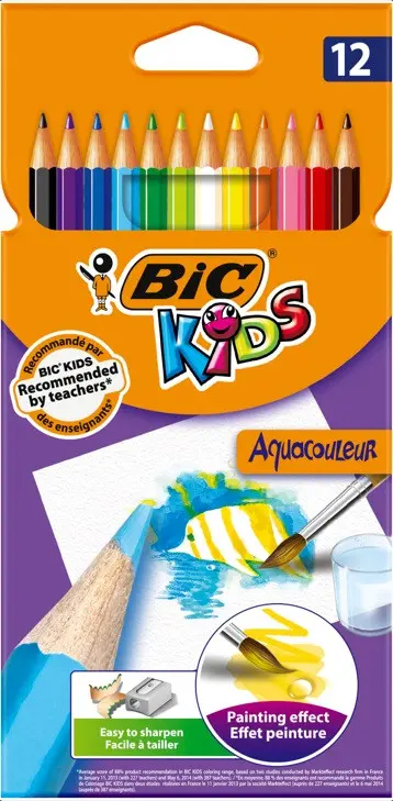 МОЛИВИ АКВАРЕЛНИ 12 ЦВЯТА BIC