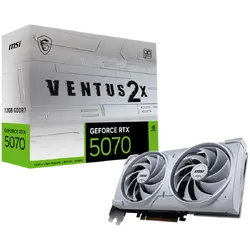 MSI Video Card Nvidia GeForce RTX 5070 12G VENTUS 2X OC WHITE, 12GB GDDR7, 192bit, Effective Memory Clock: 28000MHz, Boost: 2542 MHz, 6144 CUDA Cores, PCIe 5.0, 3x DP 2.1b, HDMI 2.1b, RAY TRACING, Dual Fan, 1x16pin, 650W Recommended PSU, 3Y