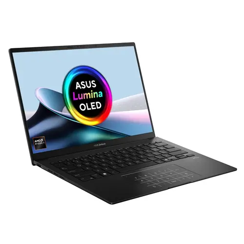 Лаптоп, Asus Zenbook UM3406KA-QD024, Ryzen AI 7 350 2.0GHz (24MB Cache, up to 5.0GHz, 8 cores, 16 Threads  up to 50TOPS, 14 " OLED , (1920 x 1200) , 16GB LPDDR5X (on bnd),1TB  SSD, No OS, Jade Black - image 1