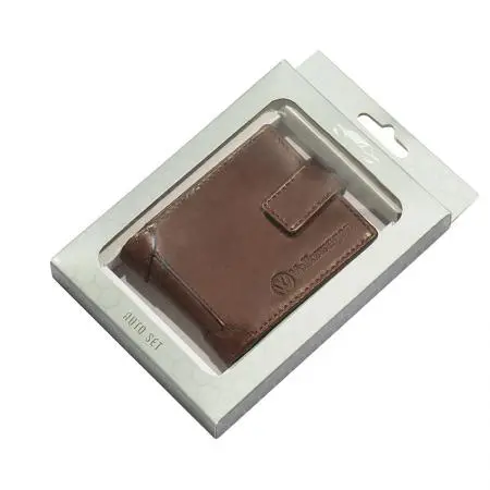 Мъжки кафяв портфейл Auto Set с лого на Volkswagen - image 5