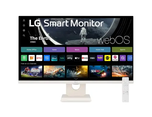 Монитор, LG 27U511SA-W, 27" IPS Smart webOS23, 100Hz, 5ms, 1300:1, 250cd/m, FHD 1920x1080, ThinQ, sRGB 99%, HDR 10, HDMI, USB, Bluetooth, AirPlay 2, Speacers 5W x 2, Tilt, White - image 1