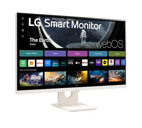 Монитор, LG 27U511SA-W, 27" IPS Smart webOS23, 100Hz, 5ms, 1300:1, 250cd/m, FHD 1920x1080, ThinQ, sRGB 99%, HDR 10, HDMI, USB, Bluetooth, AirPlay 2, Speacers 5W x 2, Tilt, White - image 3