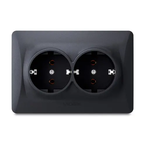 ДВОЕН КОНТАКТ ШУКО VF-BNSK2G-BG 16А BINERA VIDEX - ГРАФИТ - image 1