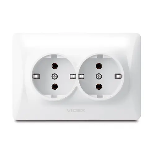 PRIZĂ DUBLĂ SCHUKO VF-BNSK2G-W 16A BINERA VIDEX - ALBĂ - 2