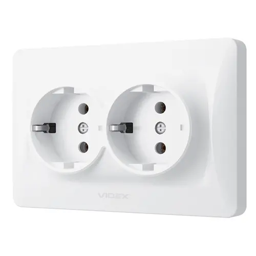 PRIZĂ DUBLĂ SCHUKO VF-BNSK2G-W 16A BINERA VIDEX - ALBĂ - 3