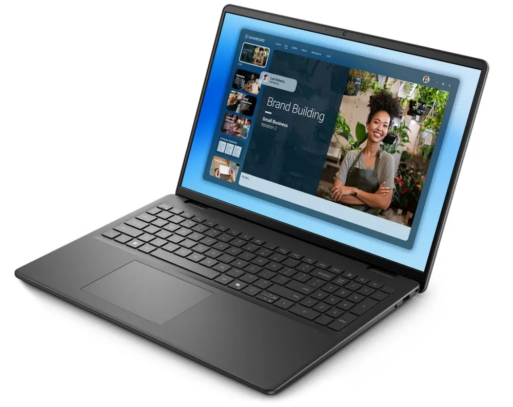 Лаптоп, Dell 16 DC16250, Intel Core 5 120U (10 cores, up to 5.0 GHz), 16.0" FHD+(1920x1200) AG, 300nits, 16GB, 2x8GB, DDR5, 5200 MT/s, 1TB M.2 PCIe, Intel Graphics, Cam, FPR, Wi-Fi 6, Backlit Kb, Win 11 Pro, Carbon Black, 3Y BO - image 2