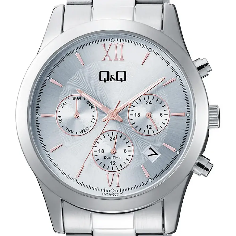 Дамски аналогов часовник Q&Q Dual-Time - C71A-003PY - image 1