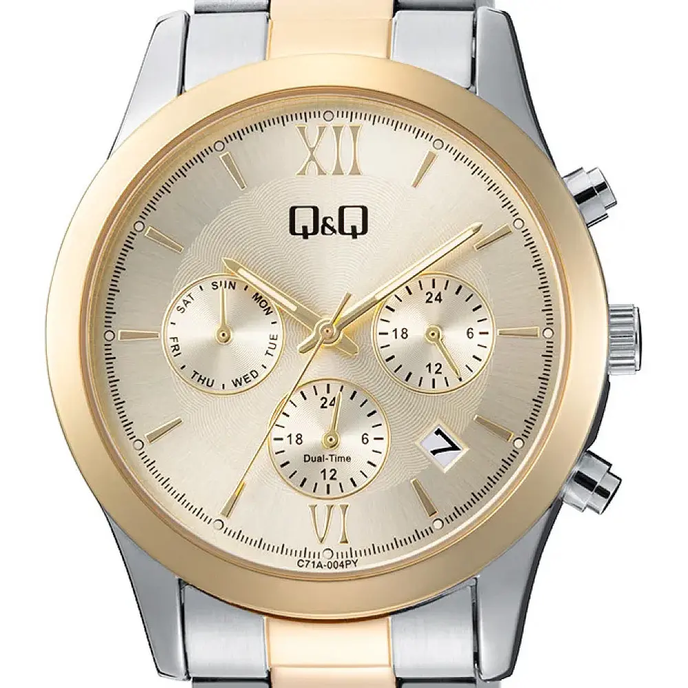 Дамски аналогов часовник Q&Q Dual-Time - C71A-004PY - image 1