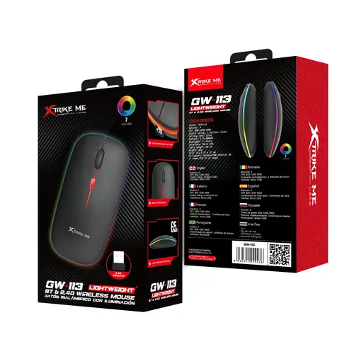 Xtrike ME безжична геймърска мишка Wireless Gaming Mouse GW-113 - 1600dpi, Bluetooth, 2.4G - image 6