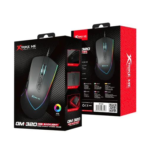 Xtrike ME Геймърска мишка Gaming Mouse GM-320 Black -12800dpi, RGB - image 7