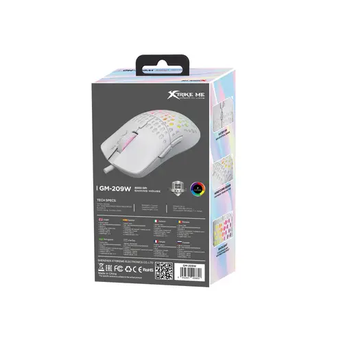 Xtrike ME Геймърска мишка Gaming Mouse GM-209W - White, 8000dpi - image 8
