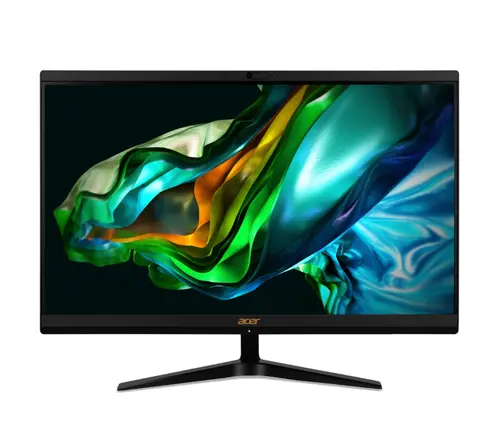Настолен компютър - всичко в едно, Acer Aspire C24-1800 23.8" FHD AiO, Intel Core i5-1334U (up to 4.60GHz, 12MB), 1*16GB DDR4, 1024GB SSD+ Free 2.5" slot, no DVD, Intel Iris Xe Graphics, HDMI out, 3xUSB 3.2/ 2.0, Type-C, RJ-45, WiFi AX & BT, 5MPCam+mic., KBD& Mouse USB, Tilt, NO OS, 2Y