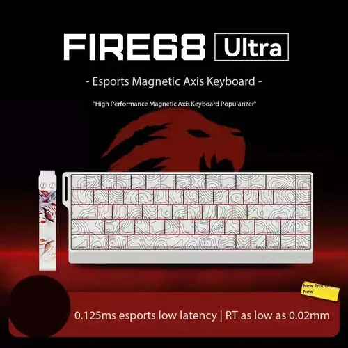 Madlions професионална геймърска механична клавиатура Professional Gaming Mechanical Keyboard FIRE 68 ULTRA - 8K, Gateron Magnetic Jade Switches - White Counto - image 1
