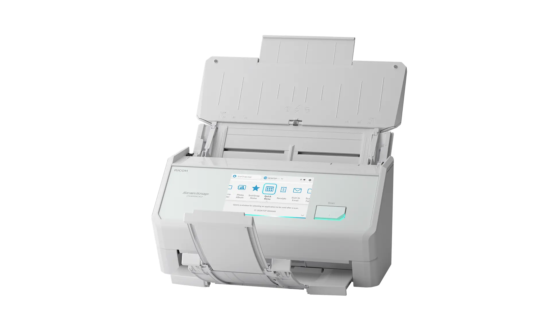 Σαρωτής Ricoh ScanSnap iX2500, A4, USB 3.2, Wi-Fi, Duplex ADF, 45ppm/90 ipm, οθόνη αφής 5"; λευκό