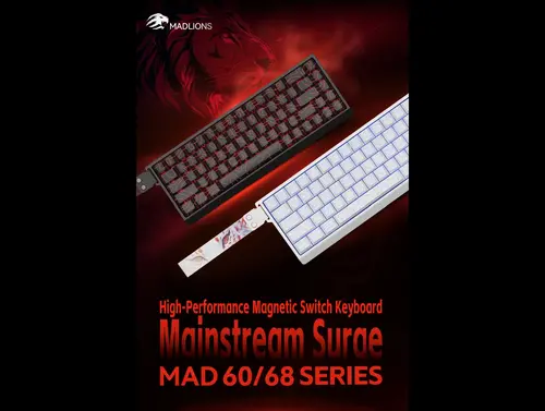Madlions професионална геймърска механична клавиатура Professional Gaming Mechanical Keyboard MAD 60 PRO - Black, 8K, Sealed Silver Magnetic [Linear] - image 1
