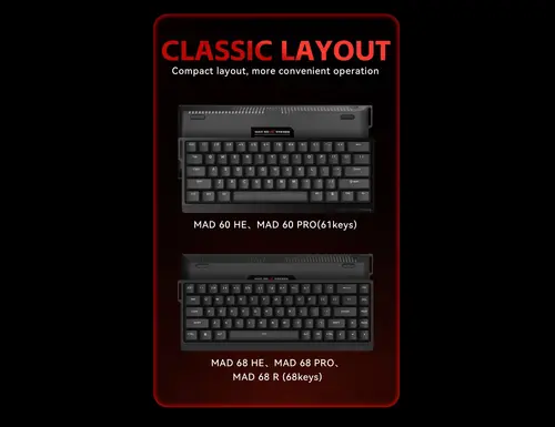 Madlions професионална геймърска механична клавиатура Professional Gaming Mechanical Keyboard MAD 68 PRO - Black, 8K, Sealed Silver Magnetic [Linear] - image 9