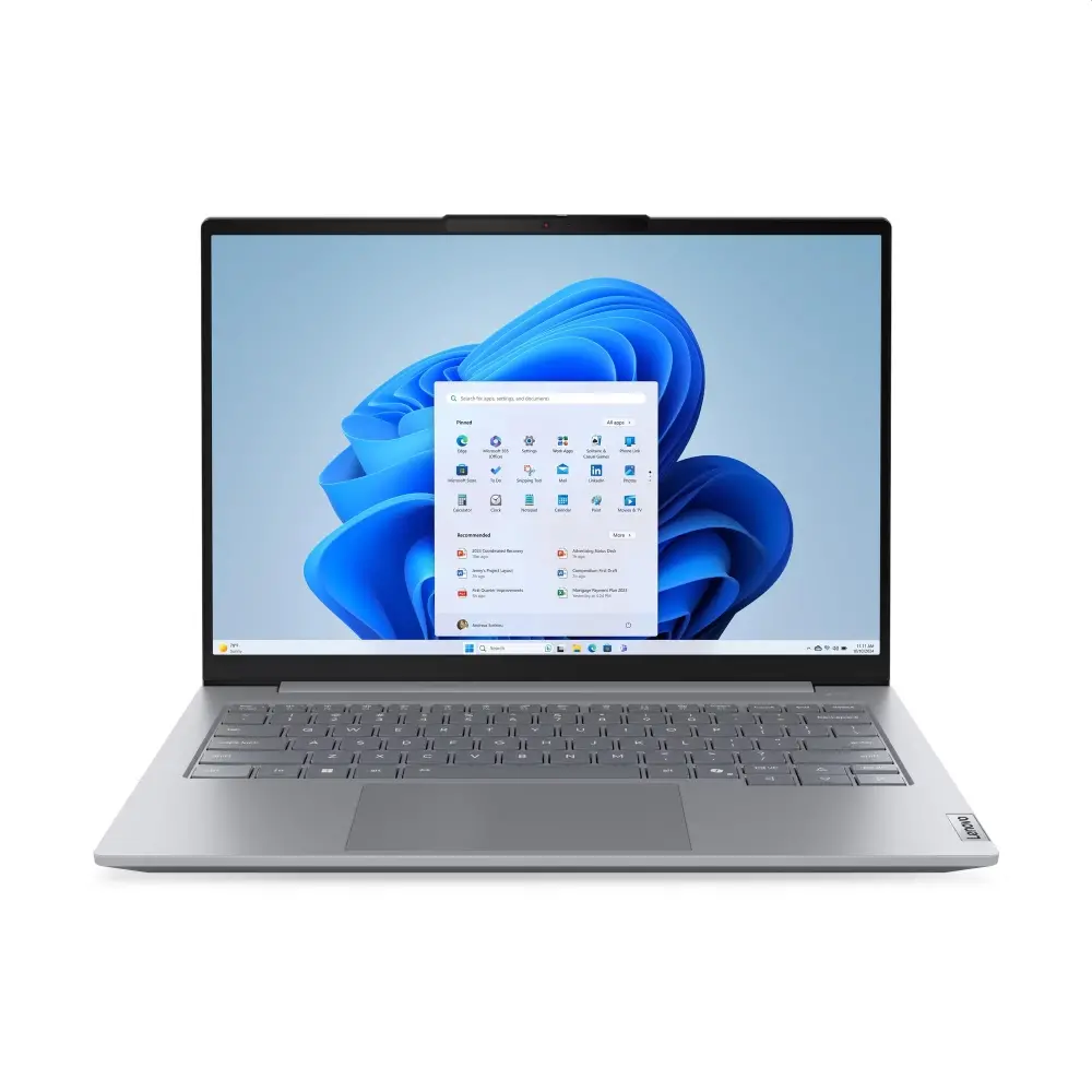 Лаптоп, Lenovo ThinkBook 14 G8 Intel Core Ultra 5 225U (up to 4.8GHz, 12MB), 16GB DDR5-5600, 512GB SSD, 14" WUXGA (1920x1200) IPS AG, Integrated Graphics, 1080p&IR Cam, Backlit KB, 3 cell, WLAN, BT, FPR, DOS, 3Y CCI