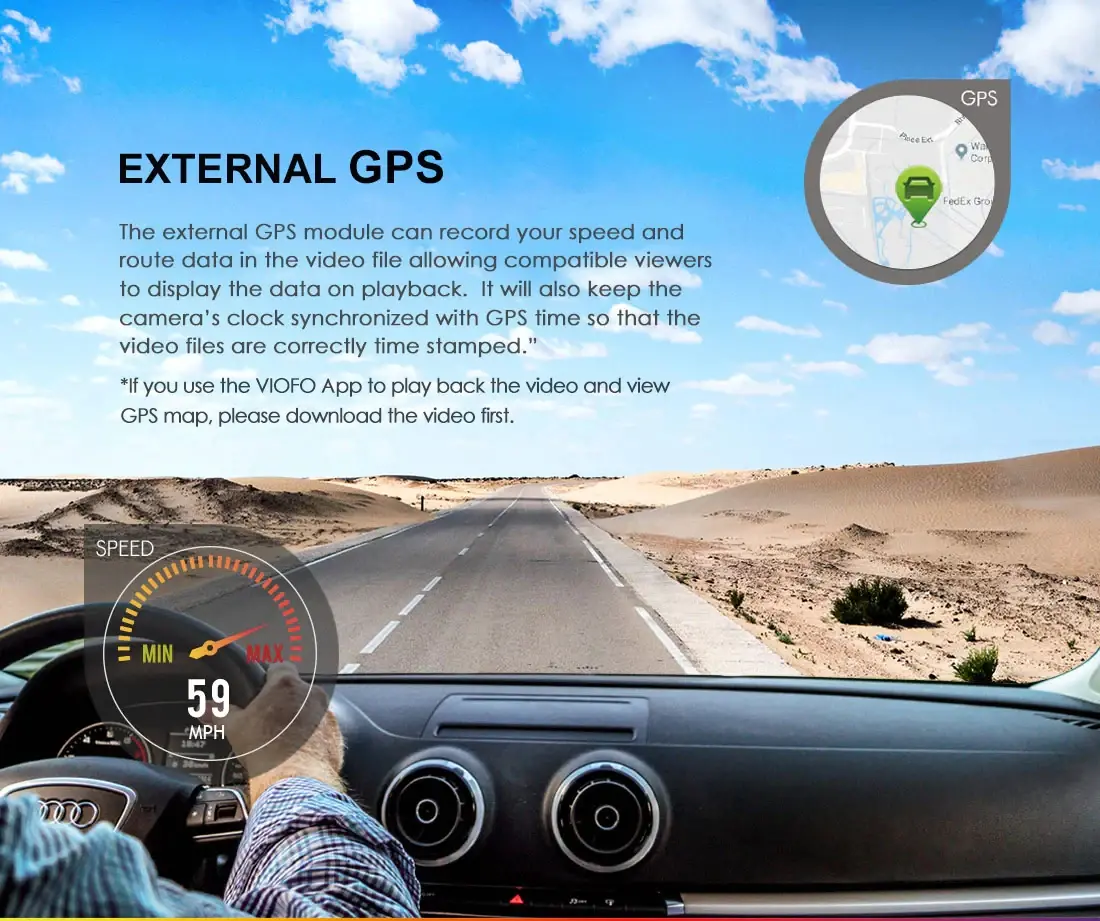 VIOFO Видеорегистратор Dash Cam A129 Plus DUO - GPS, Rear Cam included - image 10