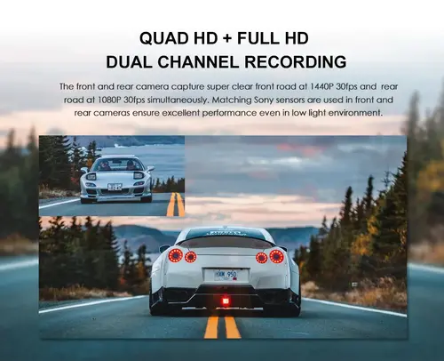 VIOFO Cameră video auto Dash Cam A129 Plus DUO - GPS, cameră spate inclusă - 5