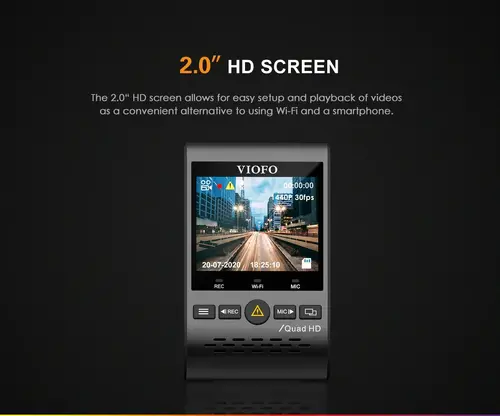 VIOFO Cameră video auto Dash Cam A129 Plus DUO - GPS, cameră spate inclusă - 8