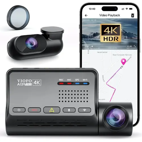 VIOFO Видеорегистратор Dash Cam A139 PRO 2 Channel - 4K UHD, Sony STARVIS 2, GPS - image 1