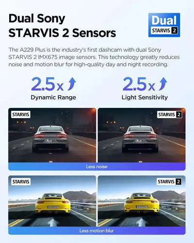 VIOFO Видеорегистратор Dash Cam A229 Plus 3 Channel - 2K, HDR, Sony STARVIS 2, GPS - image 2