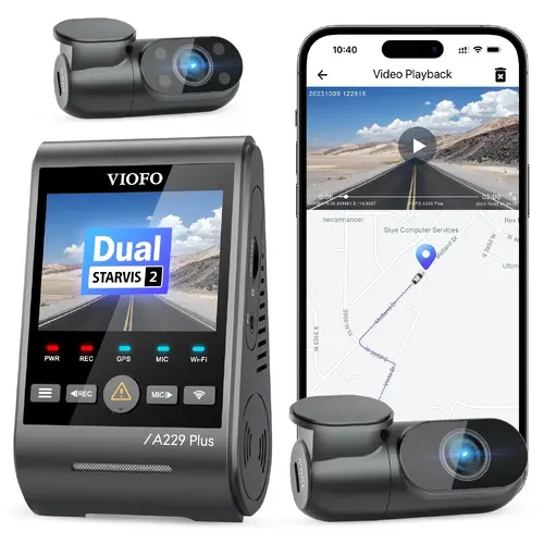 VIOFO Cameră video auto Dash Cam A229 Plus 3 Channel - 2K, HDR, Sony STARVIS 2, GPS - 1