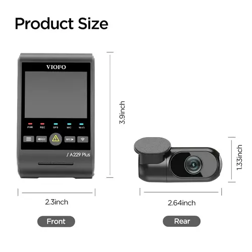 VIOFO Видеорегистратор Dash Cam A229 Plus 2 Channel - 2K, HDR, Sony STARVIS 2, GPS - image 2