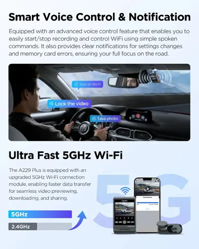 VIOFO Видеорегистратор Dash Cam A229 Plus 2 Channel - 2K, HDR, Sony STARVIS 2, GPS - image 6