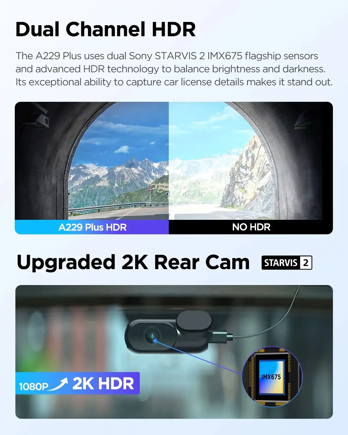 VIOFO Видеорегистратор Dash Cam A229 Plus 2 Channel - 2K, HDR, Sony STARVIS 2, GPS - image 7