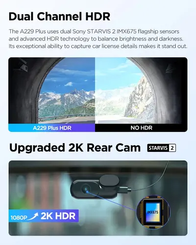 VIOFO Видеорегистратор Dash Cam A229 Plus 2 Channel - 2K, HDR, Sony STARVIS 2, GPS - image 7