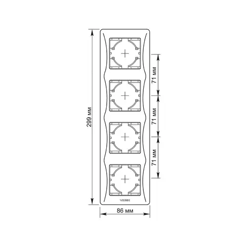 РАМКА ЧЕТВОРНА ВЕРТИКАЛНА VF-BNFR4V-W BINERA VIDEX - БЯЛ - image 1