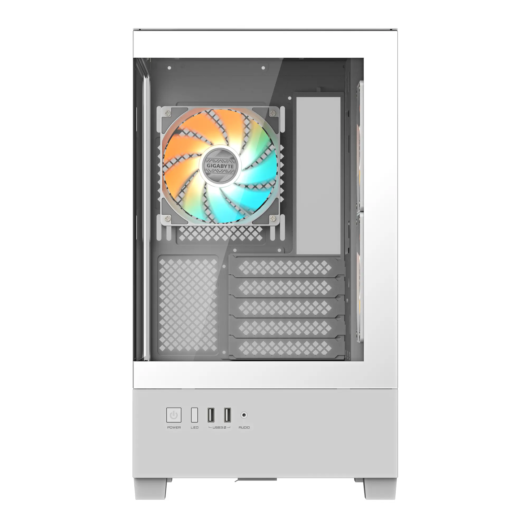 Кутия GIGABYTE C201 PANORAMIC ICE + 3 ARGB Вентилатора - image 2