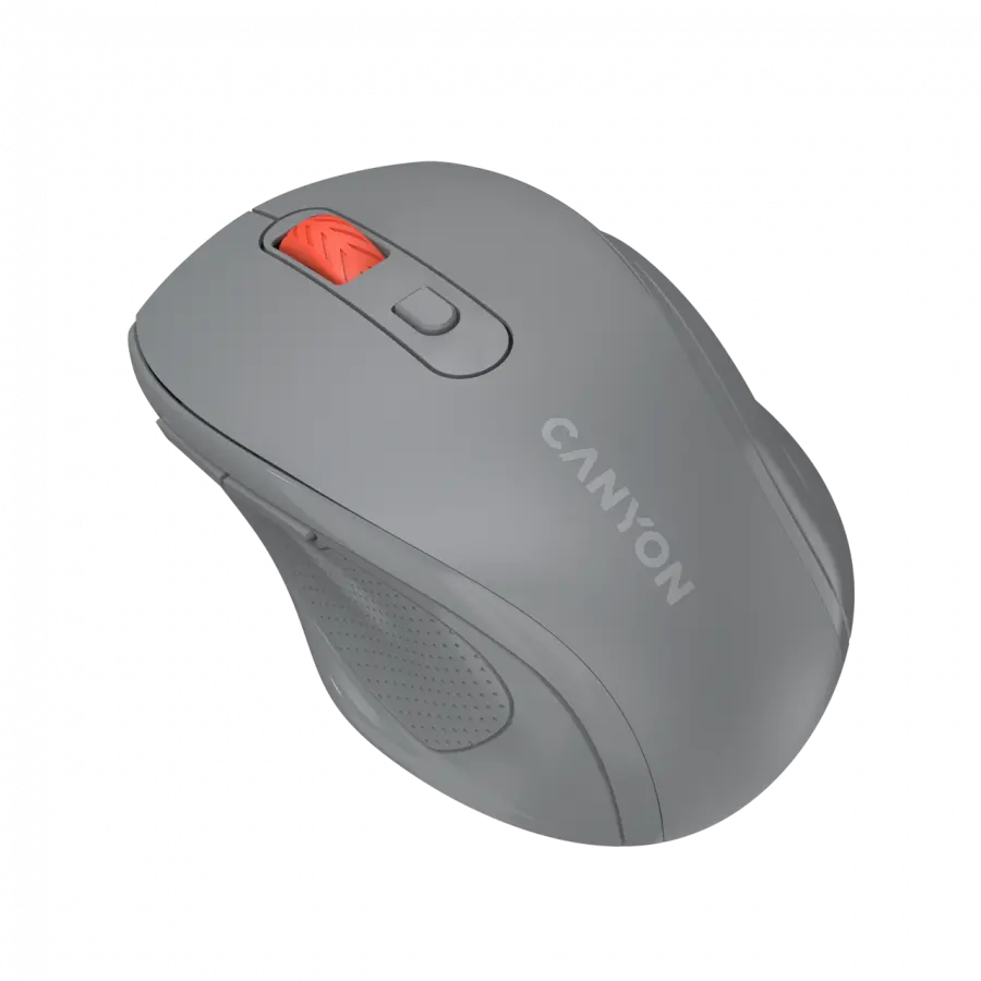Canyon 6 buttons wireless 2.4Ghz mouse, MX8650A Sensor, DPI up to 1600,Injection case, 3 M life times left and right switches, 2xAAA battery, ABS material. Size: 105x71x40mm, Weight: 59g, Dark grey - image 2