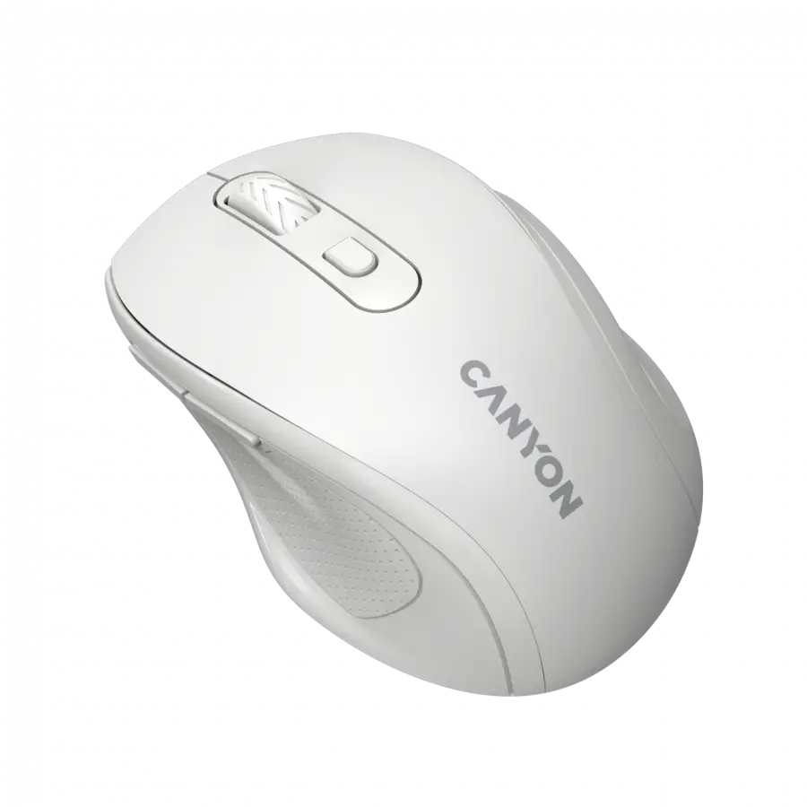 Canyon 6 buttons wireless 2.4Ghz mouse, MX8650A Sensor, DPI up to 1600,Injection case, 3 M life times left and right switches, 2xAAA battery, ABS material, Size: 105x71x40mm, Weight: 59g, white - image 2